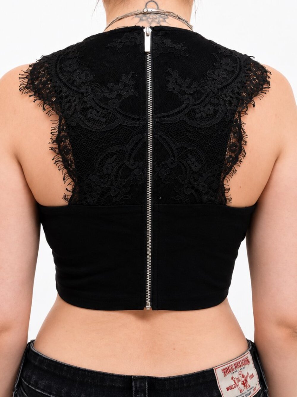 Guess Black Crop Top Size Small